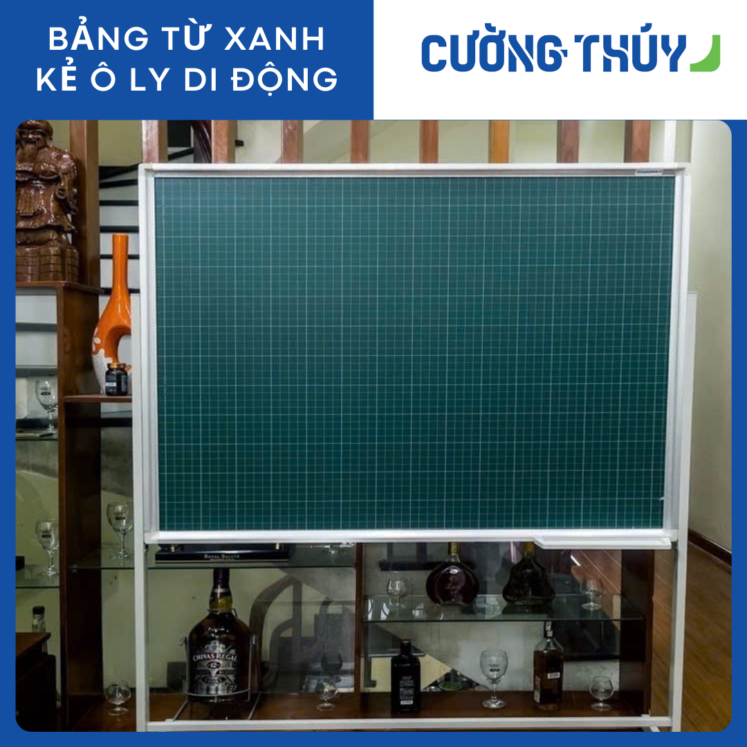 Bảng Từ Xanh Kẻ Ô Ly Di Động 1 Mặt