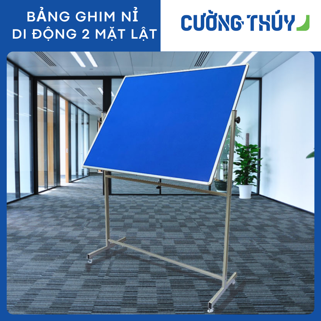 Bảng Ghim Nỉ Di Động 2 Mặt Lật