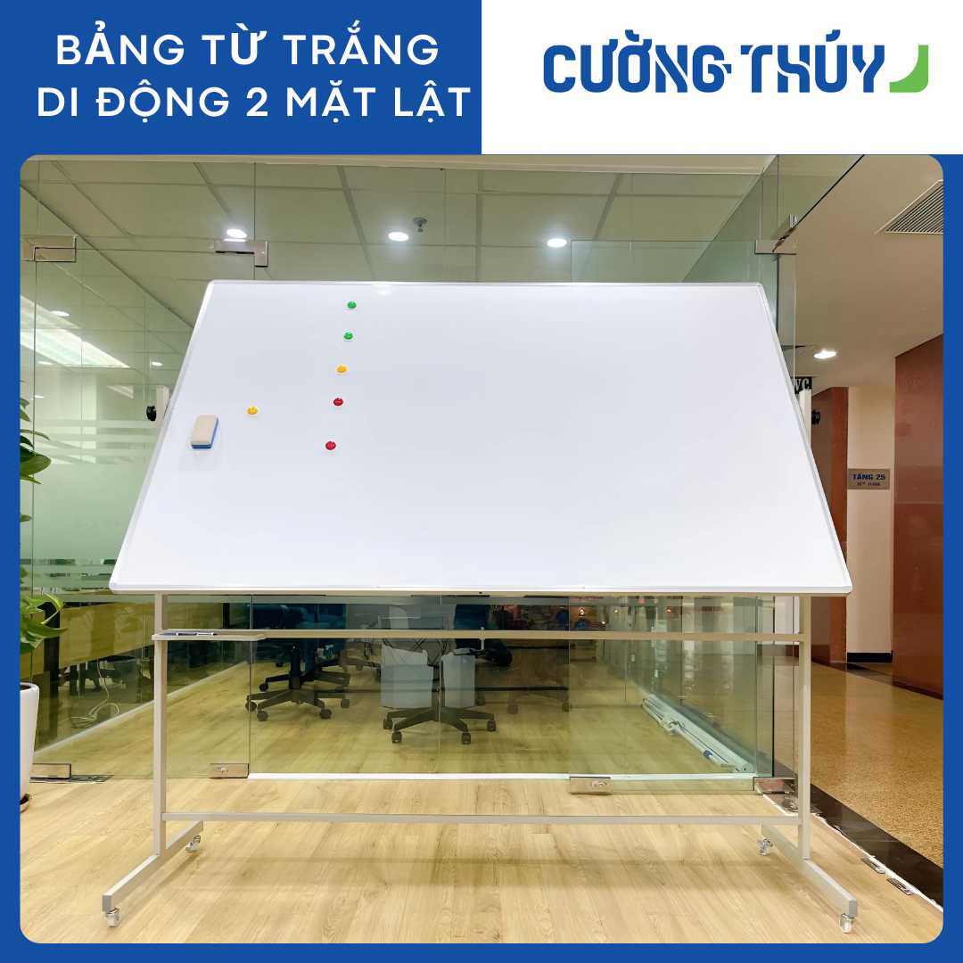 Bảng Từ Trắng Di Động 2 Mặt Lật