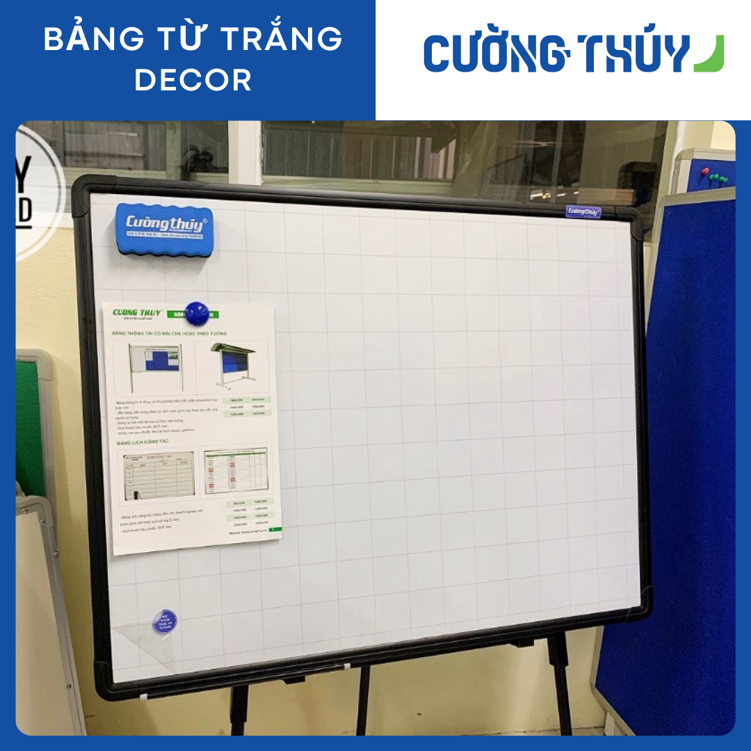 Bảng Từ Trắng Khung Đen Decor
