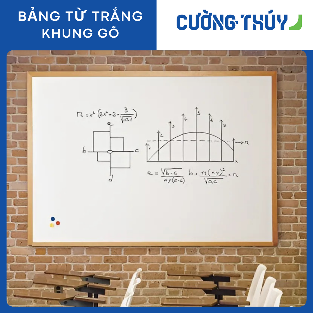 Bảng Từ Trắng Khung Gỗ Tự Nhiên