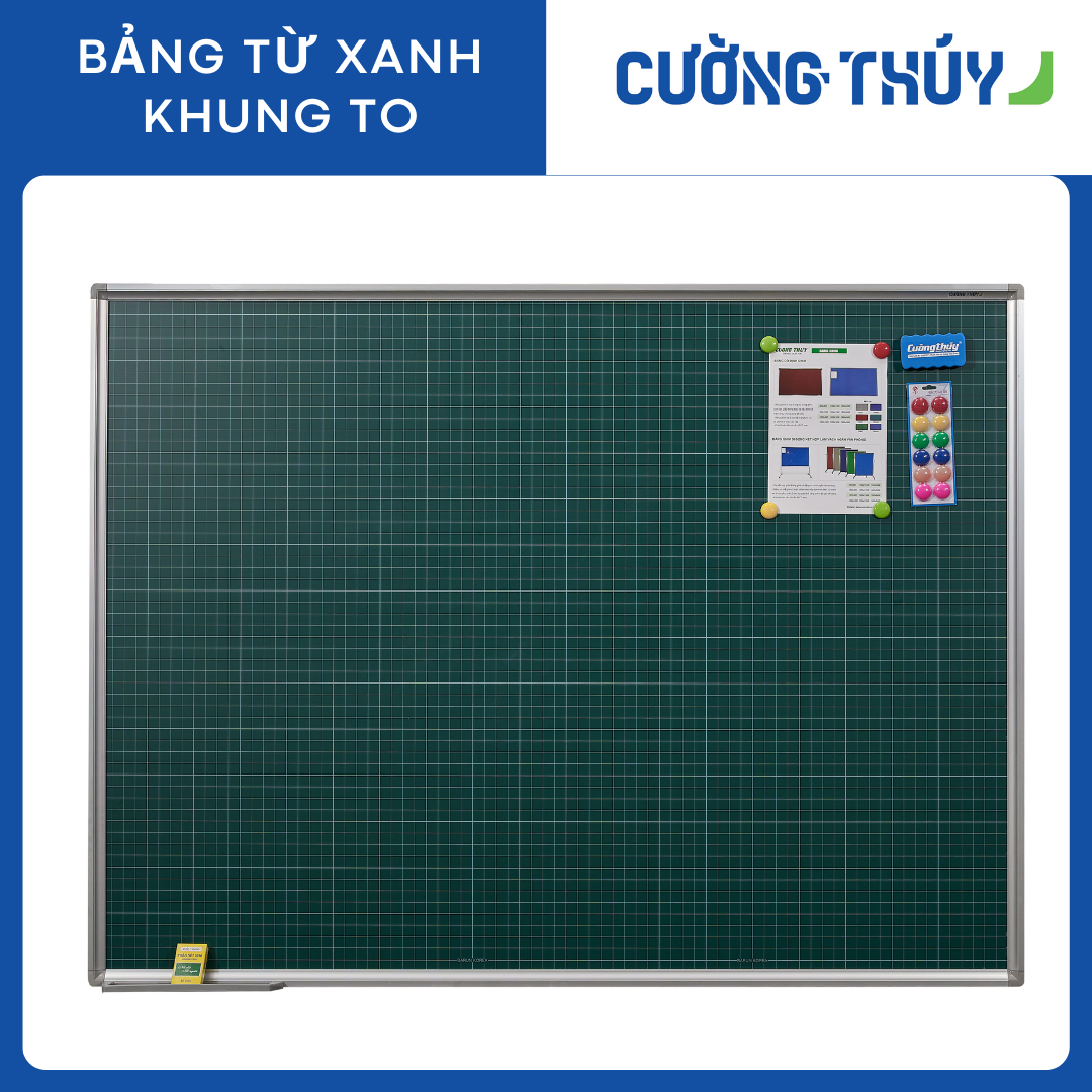 Bảng Từ Xanh Kẻ Ô Ly Khung To CT16